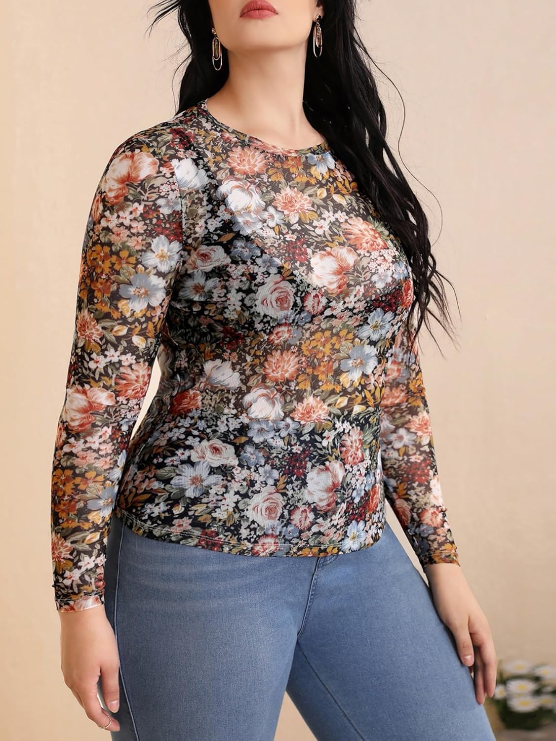 T-shirt con maniche ad aletta - Beige con stampa - DONNA | H&M IT