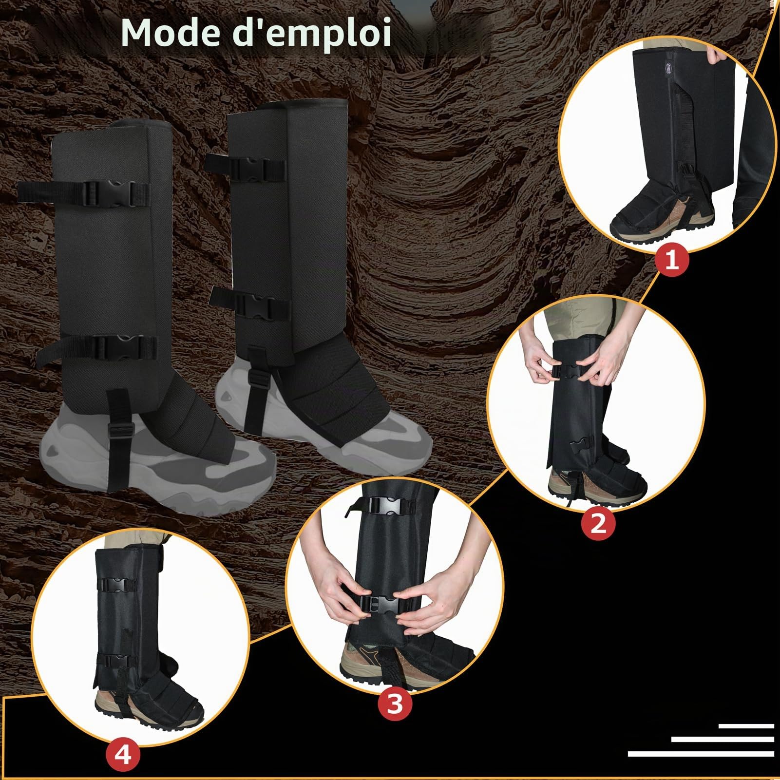 Azarxis Guêtres Couvre-Jambes Anti-Morsure de Serpent Protection des Jambes pour Homme Femme Randonnée Chasse
