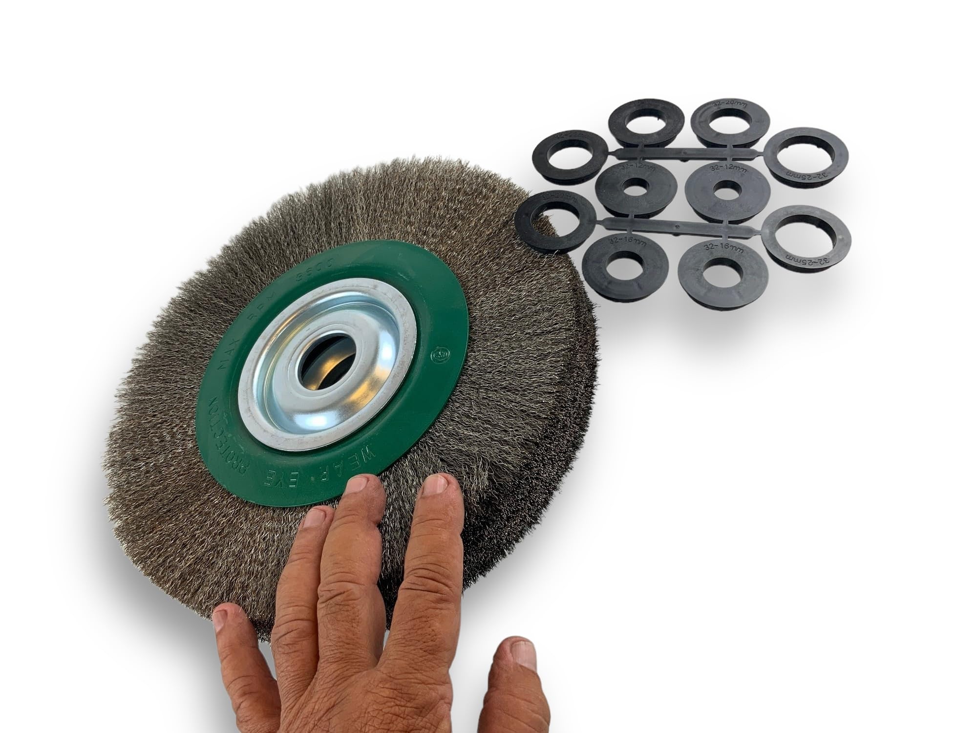 Kibros Brosse circulaire touret inox souple Ø 250 mm 3 rangs