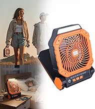 Homehop Solar Camping Lights Portable Fan for Outdoor, Waterproof Rechargeable Solar Light with USB Charging for Travel, Garden, Balcony, Indoor & Emergency Use (7800 mAh,ABS)