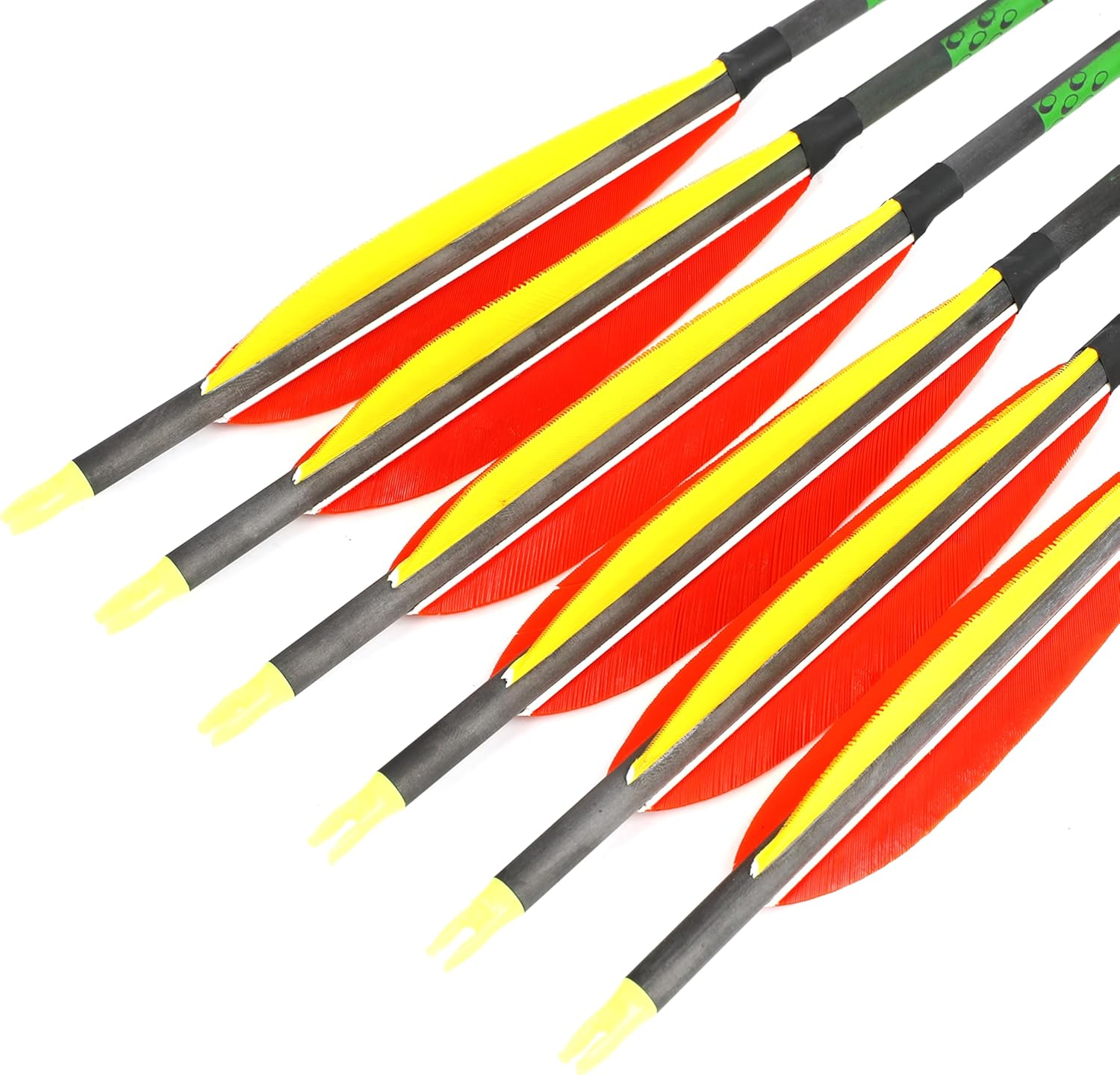30 Inch Pure Carbon Target Arrows with 5-Inch Target Feathers Precision Range Practice, Suitable for Recurve/Compound/Traditional Bows