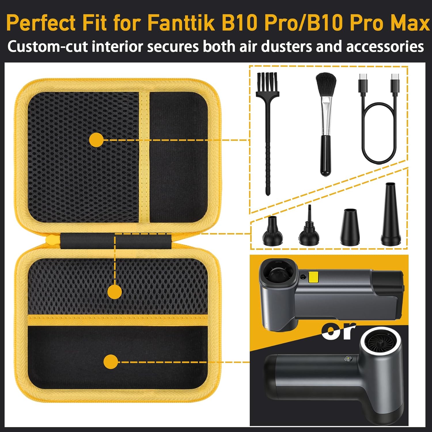 khanka Case for Fanttik B10 Pro/B10 Pro Max Electric Air Duster,Hard Storage Case Compatible with Fanttik B10 Pro/B10 Pro Max Compressed Air Duster and Accessories,Case Only - Image 6