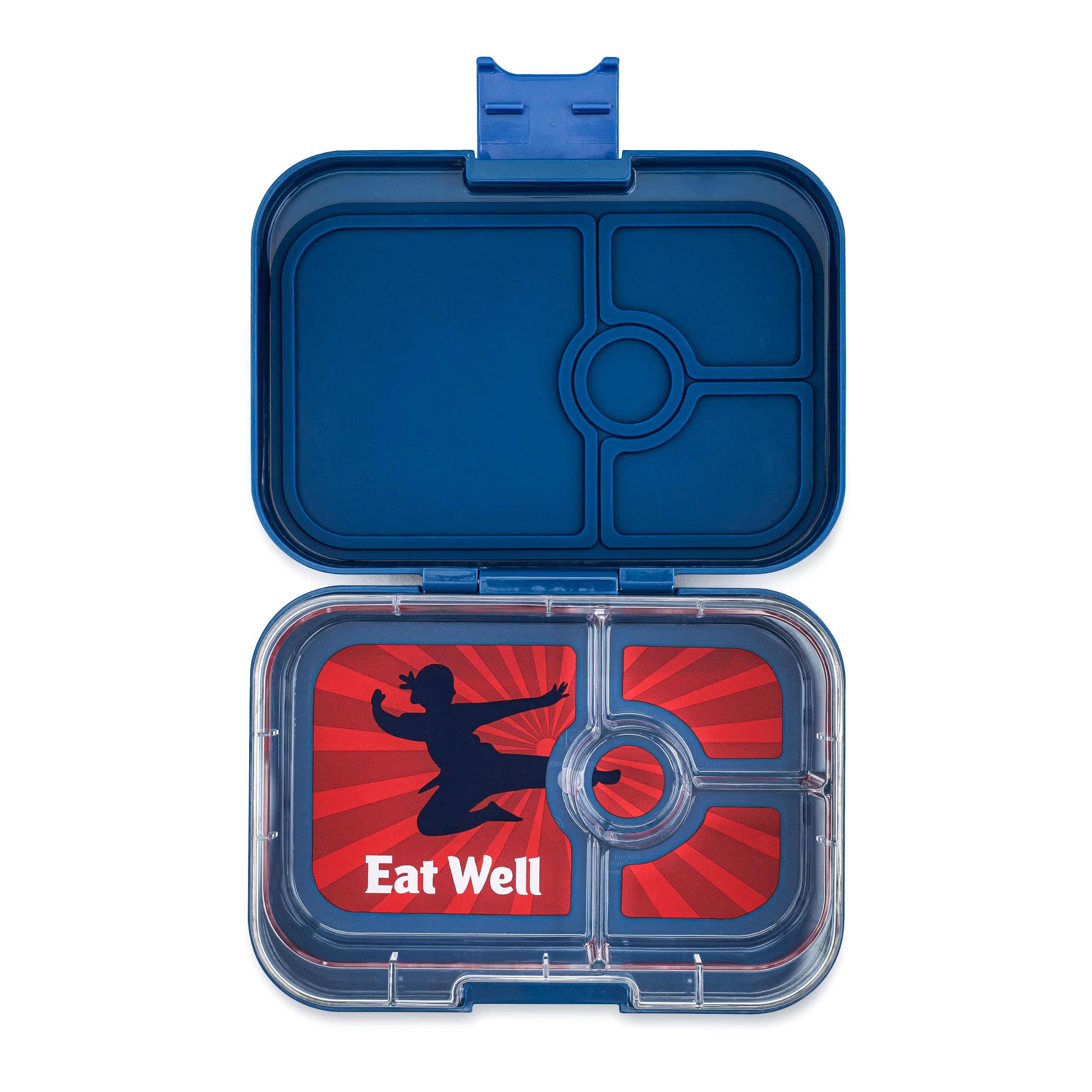 Yumbox Panino Bento Lunch Box, 4 Compartments (Ninja Blue Kung Fu Tray)