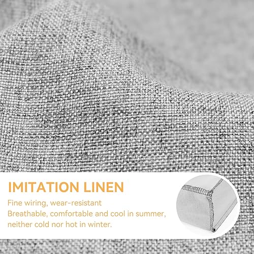 Miniatura 2 de ROFIELTY Cojín de banco, esponja de alto rebote, tela de lino de polímero, gris claro, 39x17x3 pulgadas