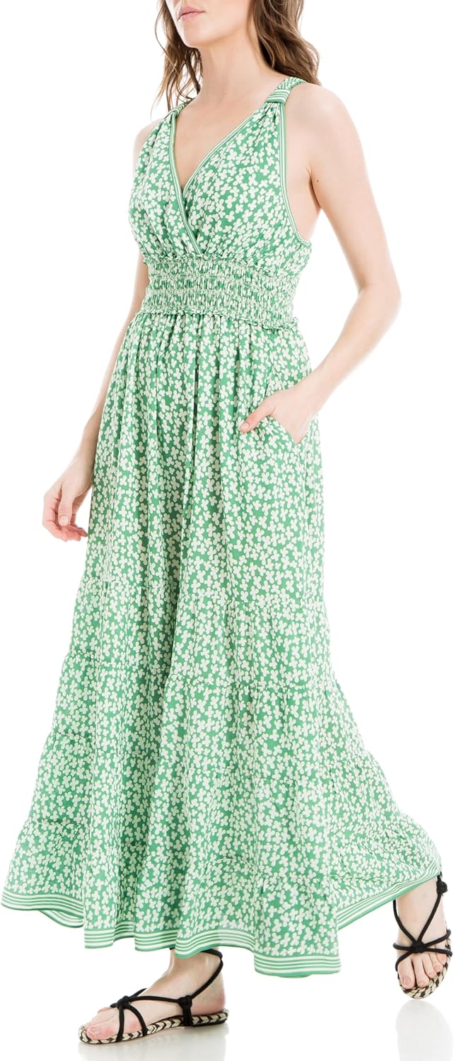 Max Studio Women's Sleevless V-Neck Maxi Dress, Lebanon Ubuy