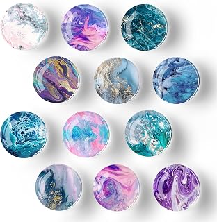 12Pcs Glass Strong Magnetic Refrigerator Magnet Fridge Sticker,Marble Crystal Fridge Magnets Decoration for Crafts,Strong Fridge Magnets for Kitchen, School,Office Whiteboard, Cabinet and Dishwasher