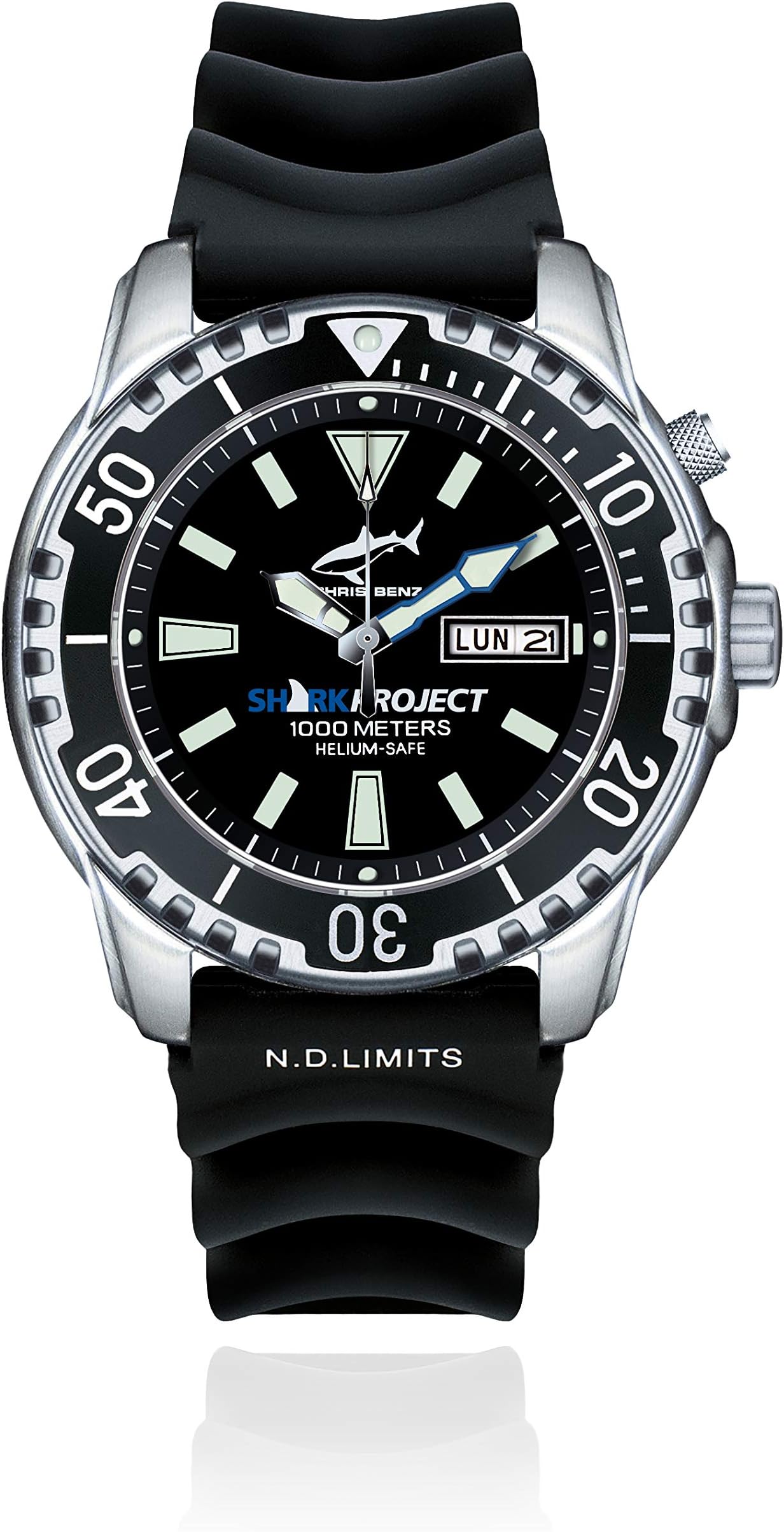 Chris BenzDEEP 1000M SHARKPROJECT Edition CB-1000-SP-KBS Automatic Mens Watch Diving Watch