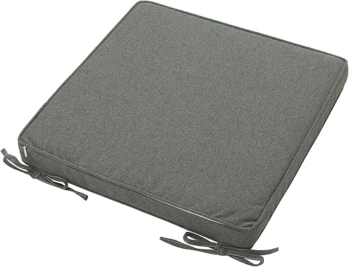 Miniatura 7 de Magpie Fabrics Cojines cuadrados para sillas de patio de 18 x 18 x 2.5 pulgadas con lazos, paquete de 2, impermeables, resistentes a la intemperie,