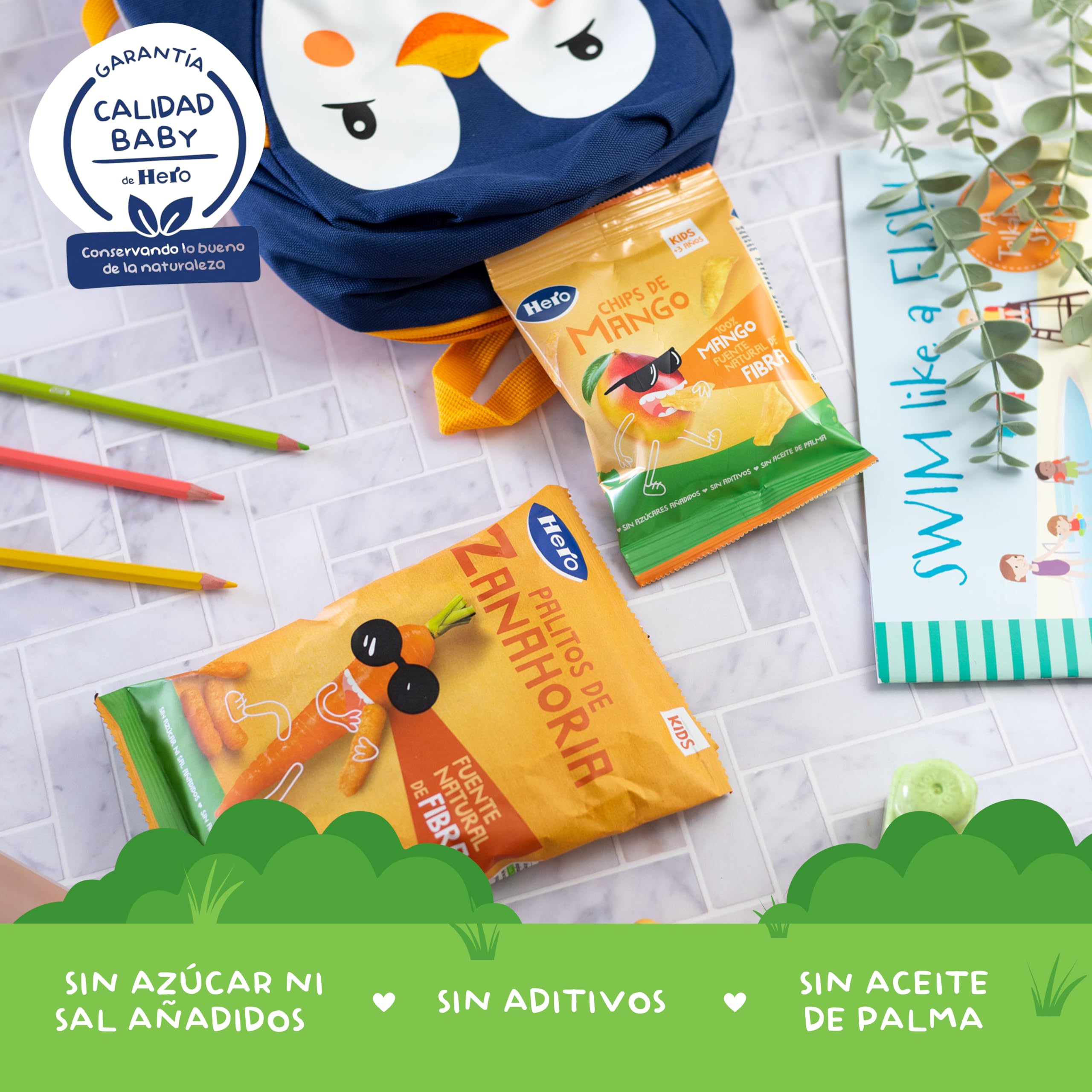 Hero – Snack Bâtonnets Carotte, Sans sucre, gluten, huile de palme ni allergènes, origine naturelle, produit écologique – Pack de 9x30 g