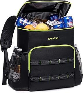Idle Hippo Cooler Backpack, Leakproof 54 Cans Backpack Cooler Insulated Soft Cooler Bag, Lightweight Backpack Cooler Bag for Men Women Adult Camping, Hiking, Beach, Picnic