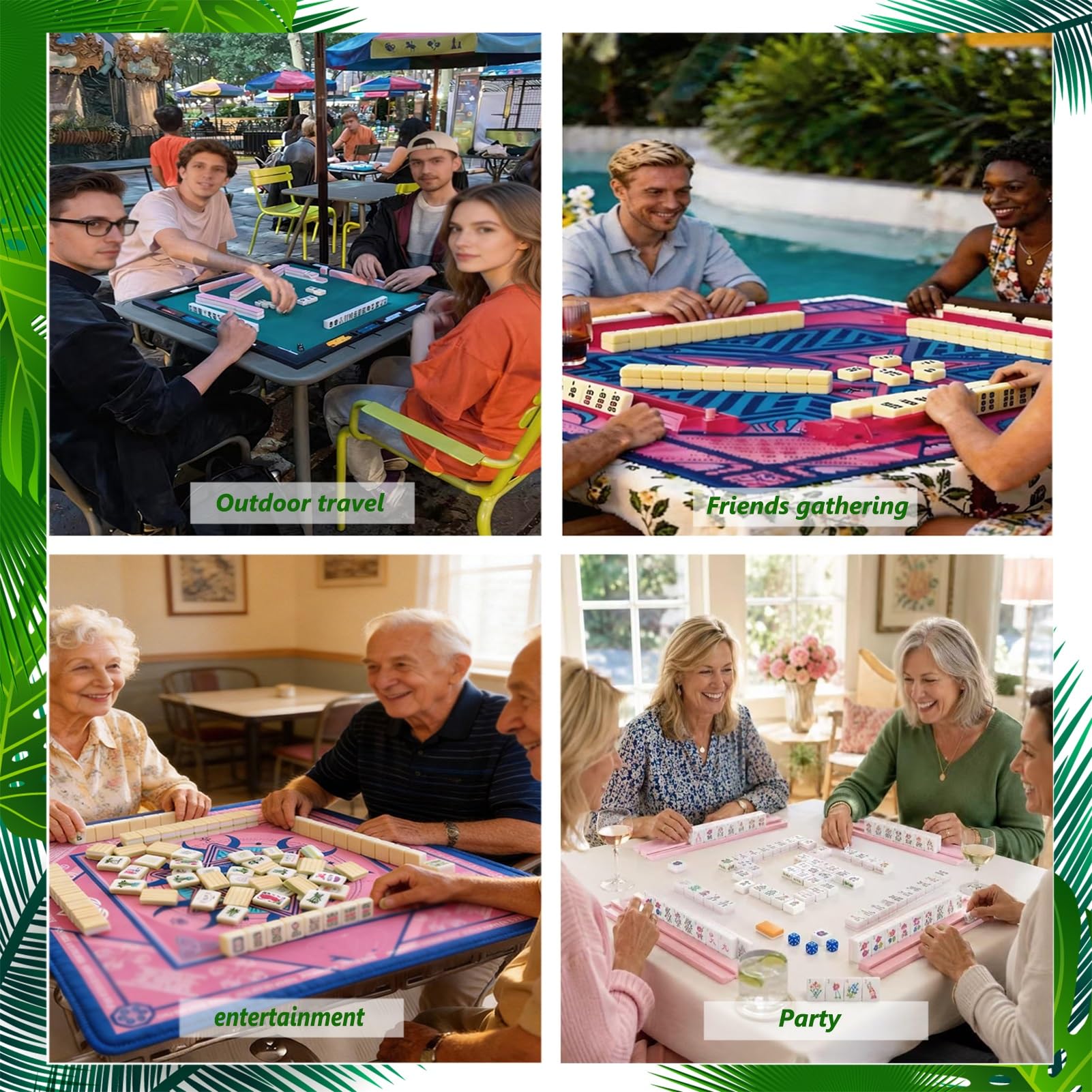 160-teiliges Mahjong-Set (amerikanischer Stil), (3,2 cm, nur Spielsteine), für Erwachsene, Frauen, Familien, Partys, Reisen, Spiel, Geschenk