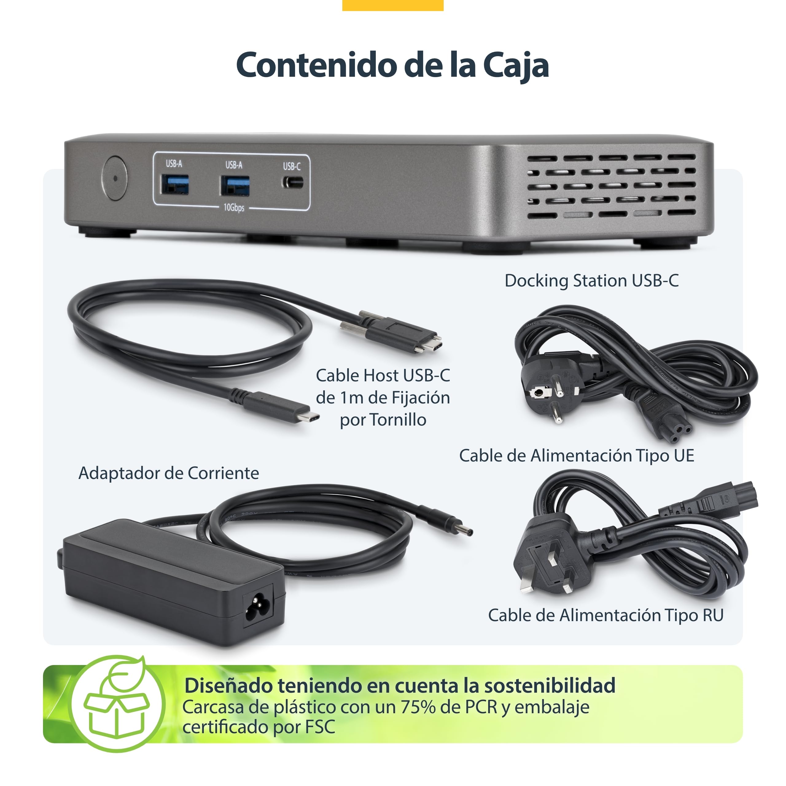 StarTech Dock USB4 Universal, 4K 144Hz Doble o 8K 60Hz DisplayPort, 100W | 4K 144Hz doble u 8K 60Hz, Ethernet de 2,5Gbps, Arranque PXE y Wake-on-LAN, Ranuras de bloqueo, Montaje VESA