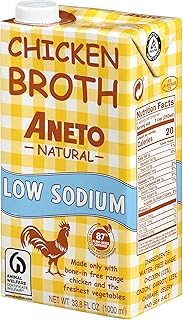 Aneto 100% Natural Low Sodium Chicken Broth, 34 Fl Oz