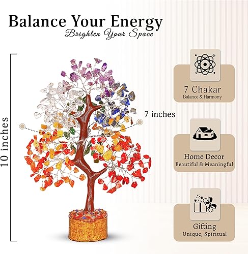 Miniatura 124 de YATSKIA - Árbol de cristal turquesa Feng Shui, alambre, bonsái Buhha, estatua reiki, Chakra curativo energía positiva, buena suerte dinero regalos