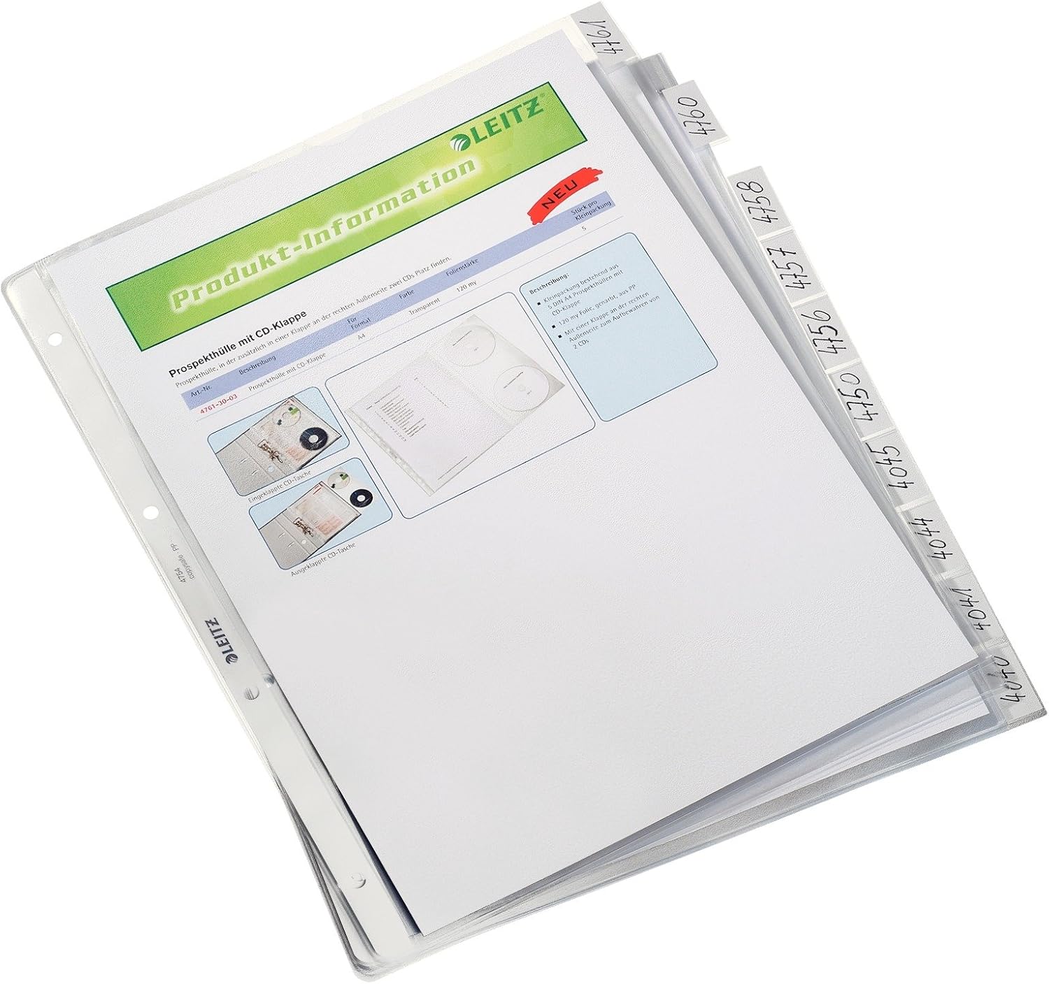 Leitz 47540003 Document Wallet A4 Polypropylene Grained Transparent