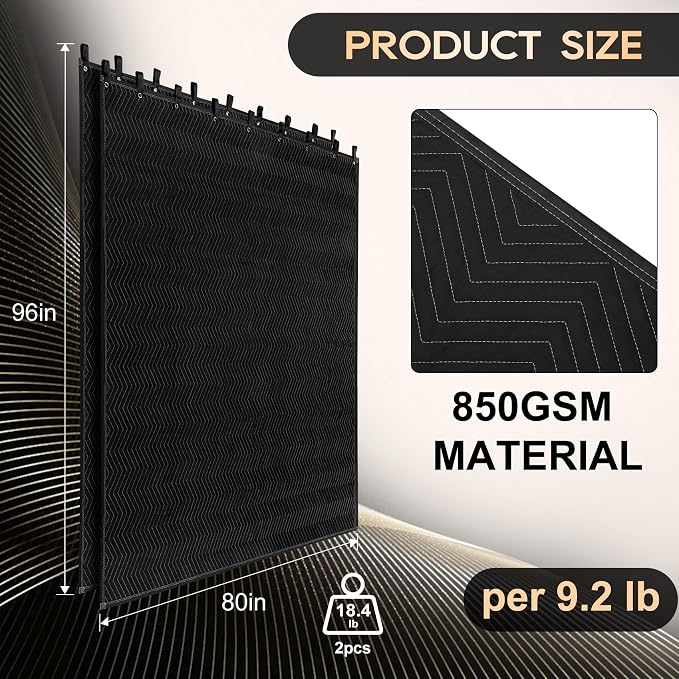 2 Pack Mantas Acústicas 850GSM 96x80 Pulgadas miniatura 6