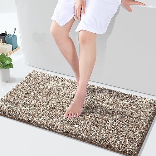 Miniatura 60 de Yimobra Alfombras de baño antideslizantes lavables de 24 x 17 pulgadas, tapete de baño de microfibra ultra suave y absorbente, alfombra decorativa