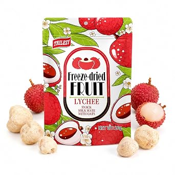 Freeze Dried Lychee Pitted Snack - 0.7oz, Pure Lychee | No Sugar Added, Freeze Dry Crispy Fruit for Home School Office Party Hiking