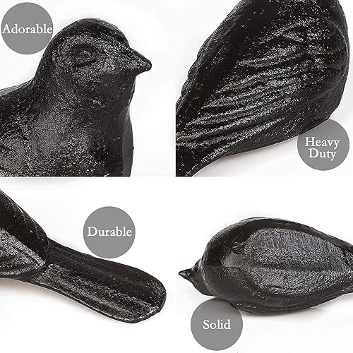 Miniatura 3 de Tope de puerta decorativo para el suelo, topes de puerta de hierro fundido antiguo, lindo tapón de puerta de pájaro de cuña resistente para mantener