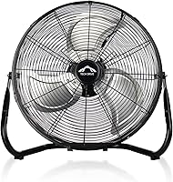 TechDrive 18 Inch High Velocity Heavy Duty Industrial Floor Fan - All Metal Construction, 3 Speeds, 360° Tilt, Black