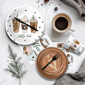 APOWBLS Coffee Party Decorations, Latte Fun Coffee Birthday Party Supplies