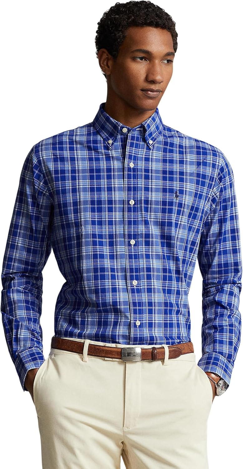POLO RALPH LAUREN Men's Classic Fit Plaid Stretch Poplin Shirt