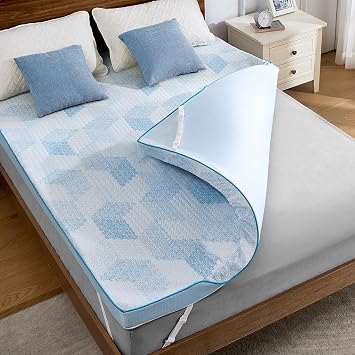 PERLECARE Mattress Topper Queen 3 Inch Cooling Gel Memory Foam Bed Topper, Soft & Supportive, Pressure Relief, CertiPUR-US Certified Medium Firm