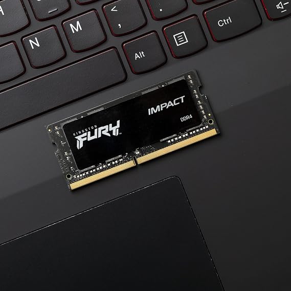 Kingston FURY Impact 64 GB (2 x 32 GB) 3200MHz DDR4 CL20 Laptop Memory Kit of 2 KF432S20IBK2/64, Black