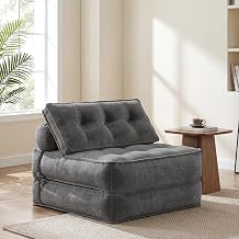 Folding Sofa Bed, Convertible Sleeper Chair, No Assembly, Grey