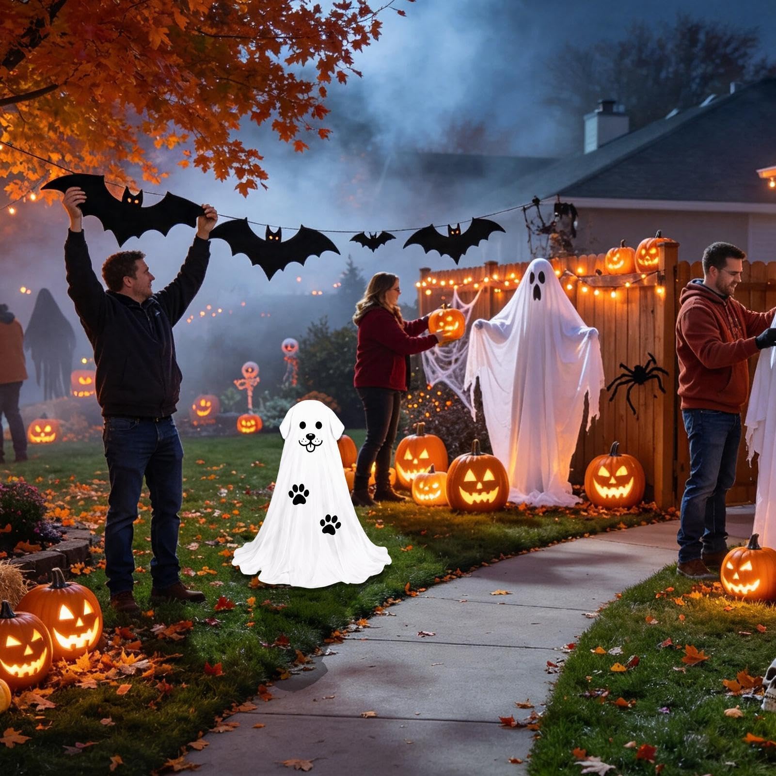 Decorazioni halloween da esterno Ornamento LED Luminoso Alimentato A