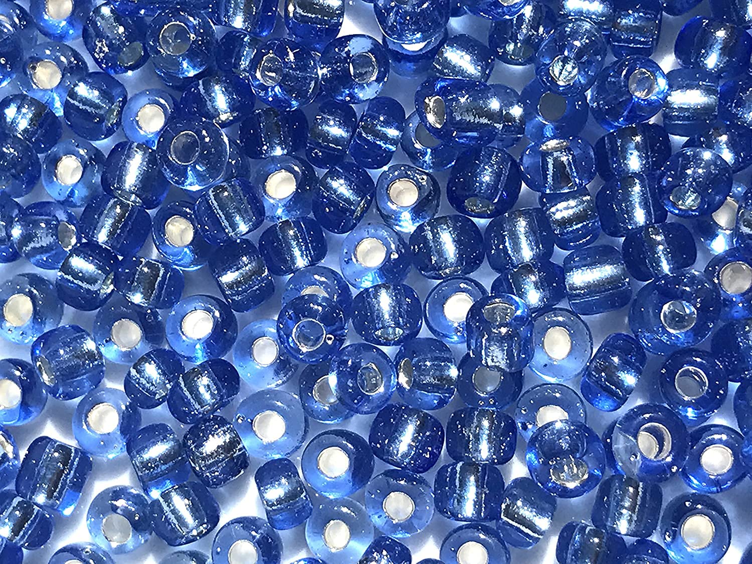 Blue Czech Glass Seed Beads Size:6/0 40 gr / 1.4 oz… (Blue Silver Lined)