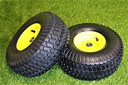 Miniatura 7 de Antego Tire & Wheel Juego de 2 conjuntos de neumáticos y ruedas de 15 x 6.00-6, ATW-003, neumáticos de césped de 4 capas, rodamientos de bolas de