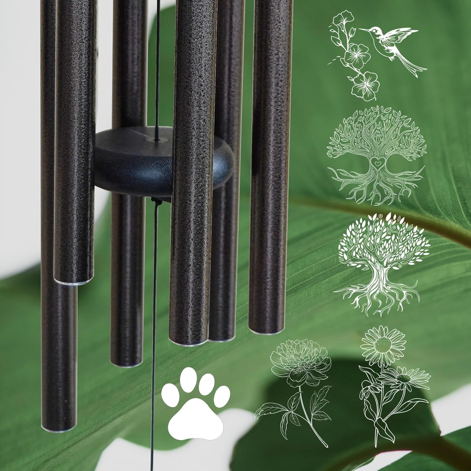 Personalized Wind Chimes, Custom Tree of Life Wind Chimes, Deep Melody, Outdoor Gift