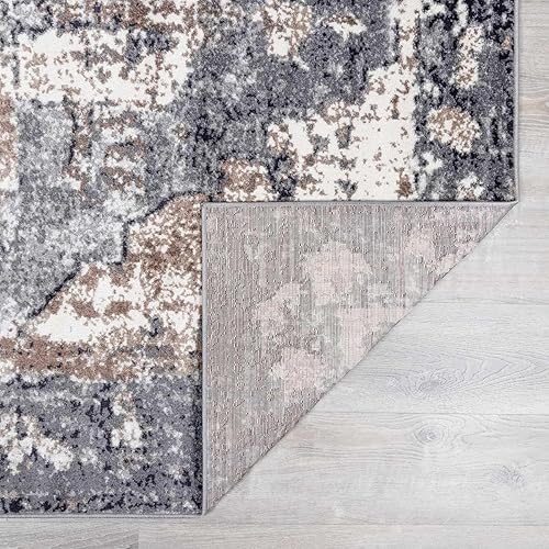 Miniatura 5 de Hauteloom Hartshone - Alfombra marroquí bohemia tradicional actualizada de 8 pies 10 pulgadas x 12 pies, color carbón, marrón oscuro, camello, gris