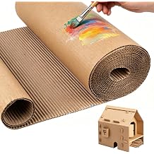 17 x 235 Inch Corrugated Cardboard Roll, Single B Flute | Large Thick Corrugated Paper, For Moving & Shipping, DIY Crafts & Mailing, Gift Packaging & Modeling