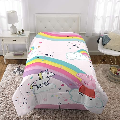 Miniatura 5 de Franco edredón reversible y muy suave para niños, ropa de cama de tamaño individualmatrimonial, Peppa Pig