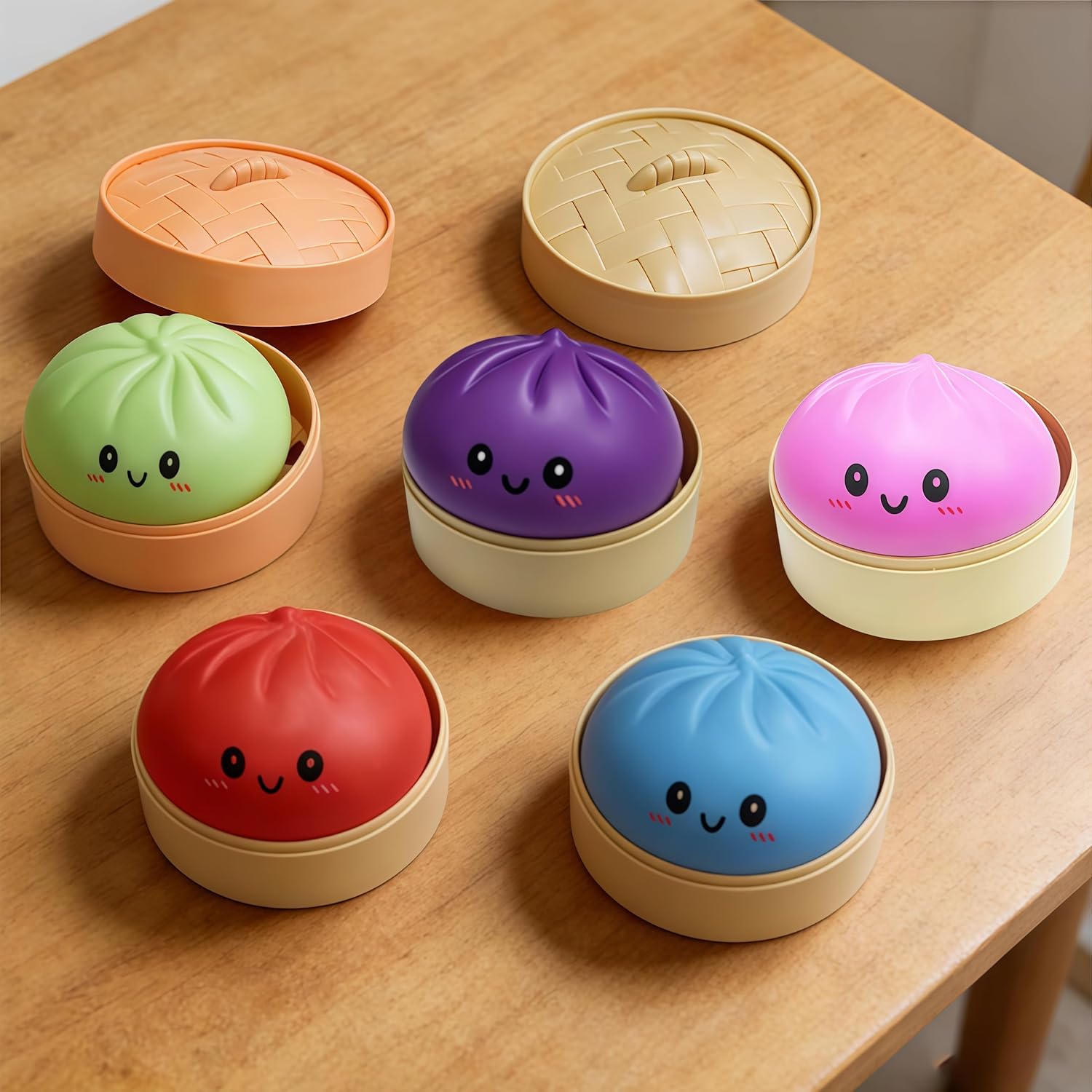 Colorful Giant Glitter Dumpling Squishy Cute Anxiety Relief Fidget Toy Soft Squeeze Decompression Dough for Adults Stretchy Desk Toys Soft Squeeze Decompression Dough Mega Rainbow Dumplings (Pink)