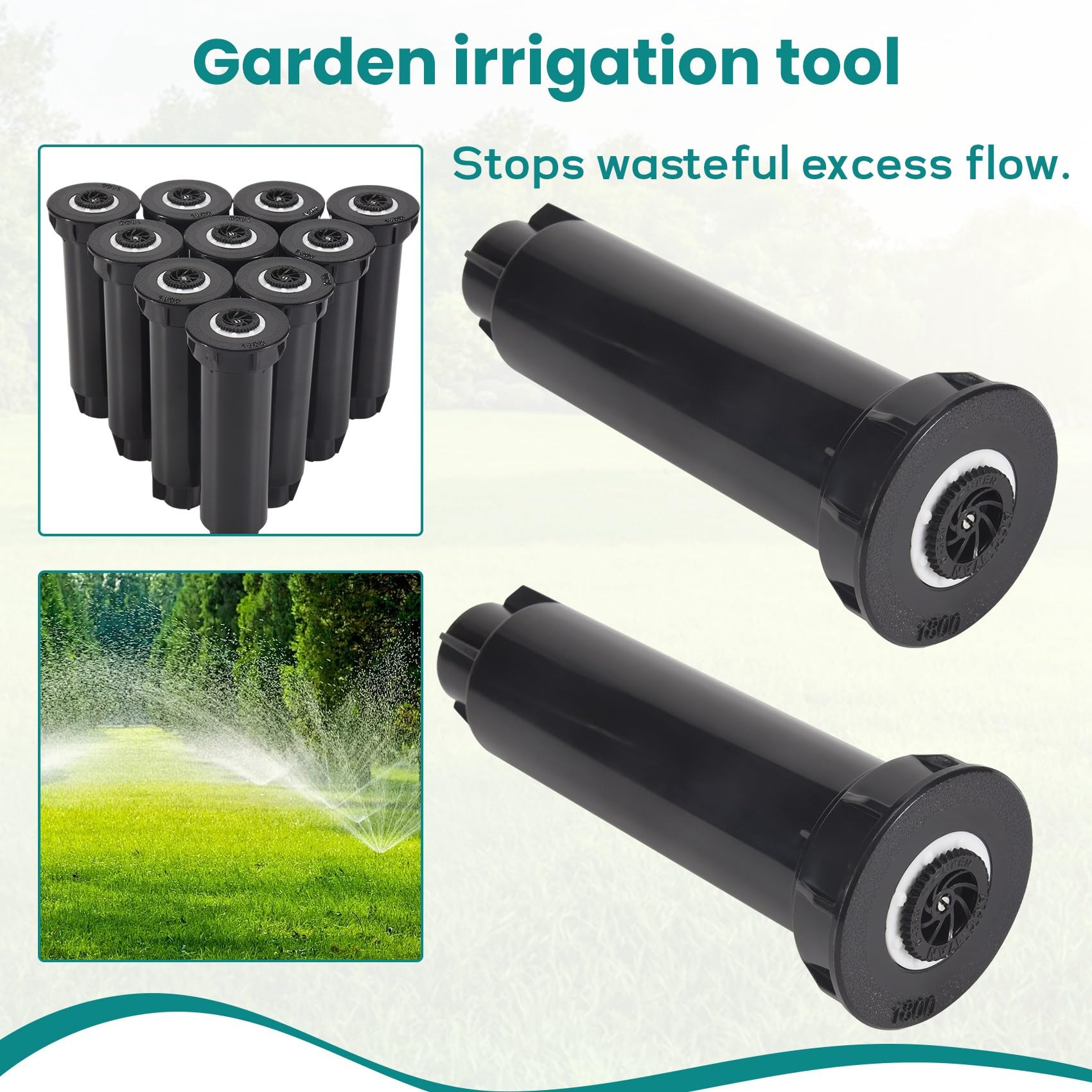 10 PièCes -Up Arroseur Outil de Pelouse TêTe de PulvéRisation pour Fournitures de Jardin éQuipement D'Irrigation à 360 DegréS Arroseur de Vitesse