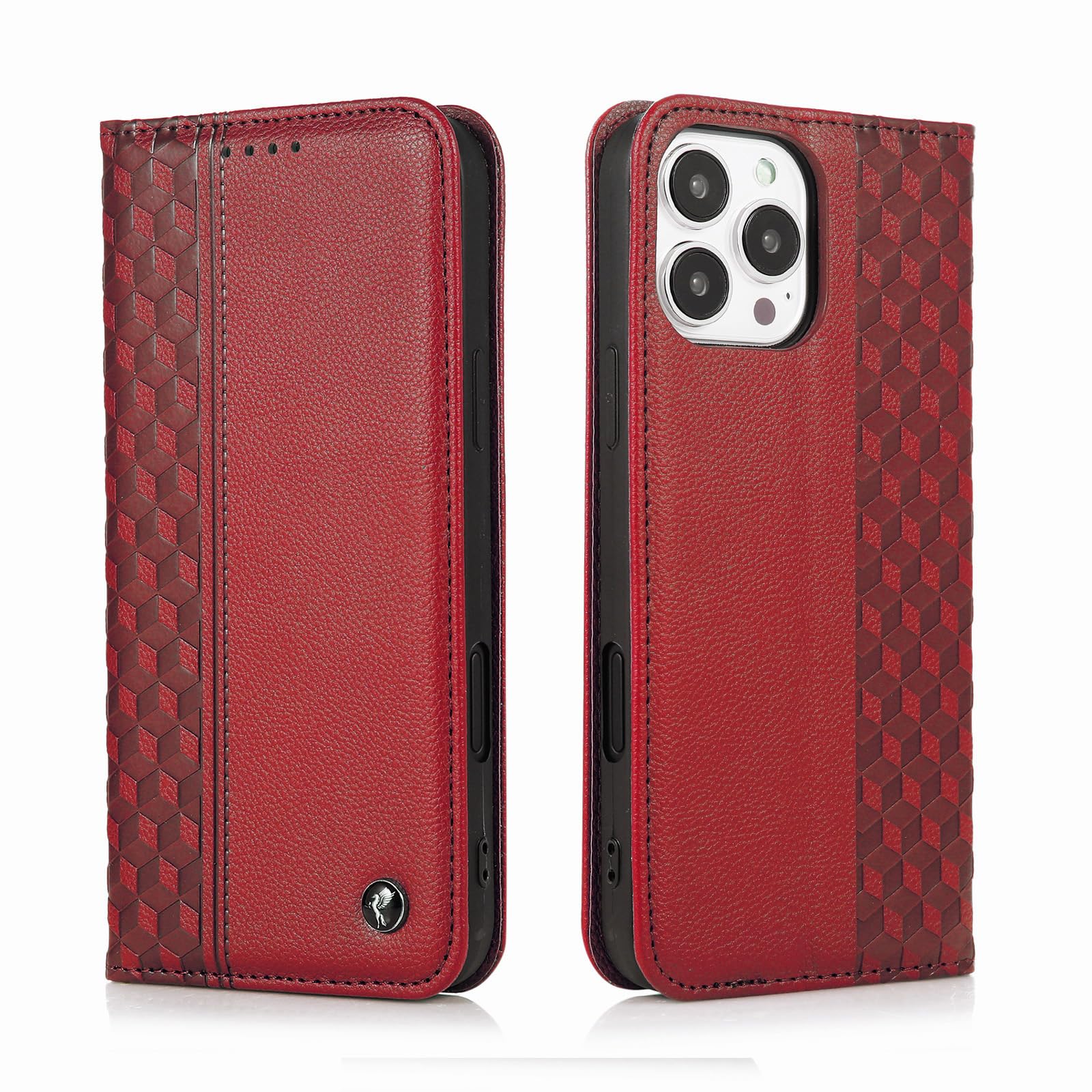 GHFHSG Funda Magnética Tipo Cartera Para IPhone 14/14 Plus/14 Pro/14 Pro Max, Funda De Piel Sintética De Alta Calidad Con Ranuras Para Tarjetas, Funda De Cuaderno Con Tapa Atril, 14 Pro
