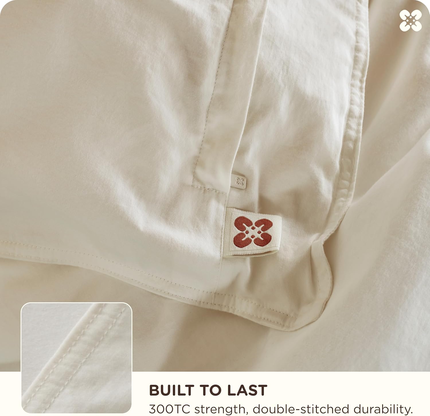 Bedsure Cotton Duvet Cover Queen, 100% GOTS Organic Cotton Duvet Cover Set, Fair Trade Certified Queen Bedding Set, Eco-Friendly, Ultra-Soft, Breathable Home Bedding for All Seasons(Ivory, 90"x90") - Image 6