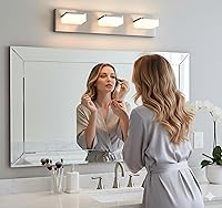 Vista 7 de Brushed Nickel Vanity Lights for Bathroom - 3 Light Vanity Light Fixture - Dimmable LED Wall Sconces - Daylight 5500K - Elegant Bath Light Fixtures