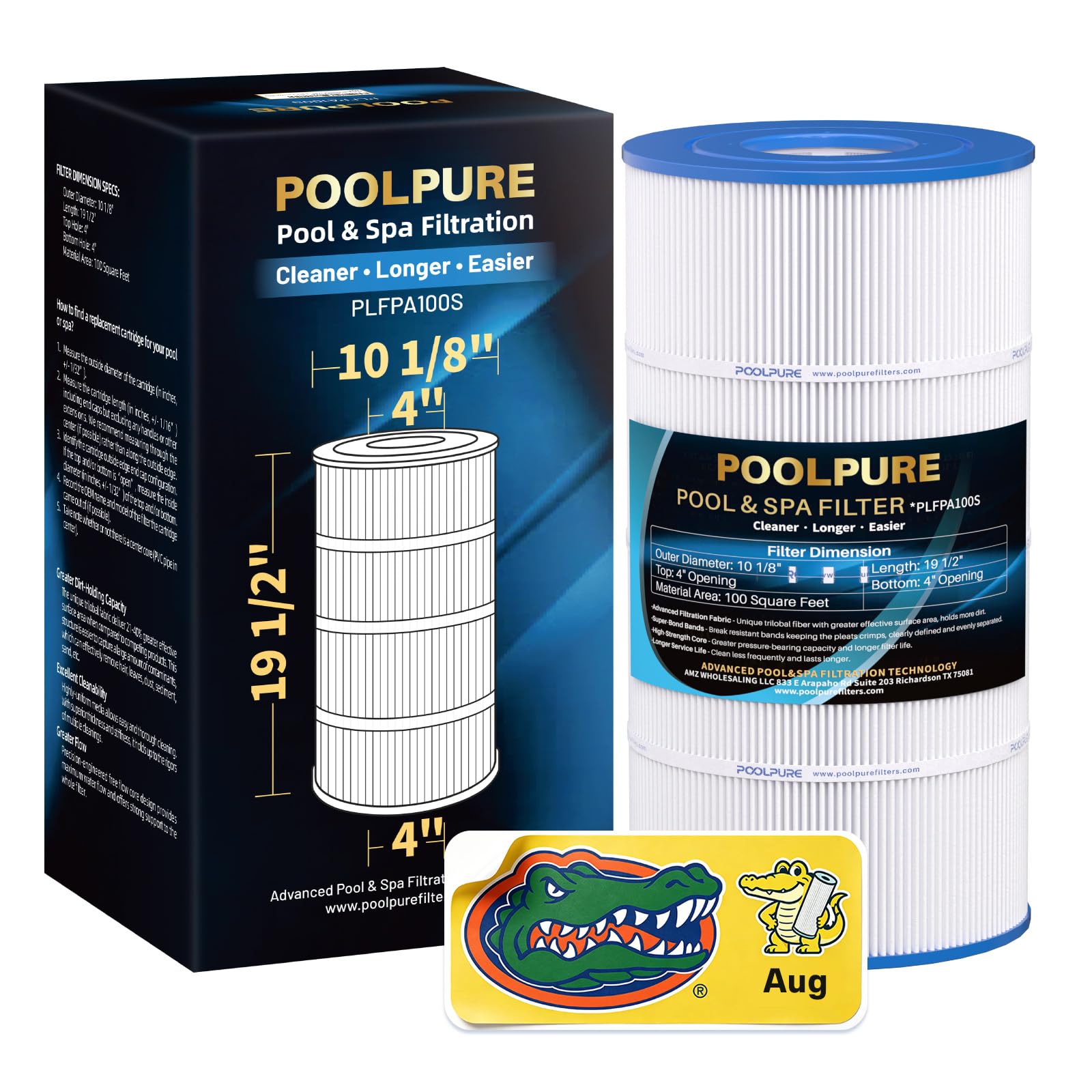 POOLPURE Filtre de Piscine PA100S remplace Hayward SwimClear C100S, CX100XRE, 100 m² 1 Cartouche de Filtre | Compatible avec CX100XRE, PA100S, Ultral-D3, cartouche filtrante de 100 m²