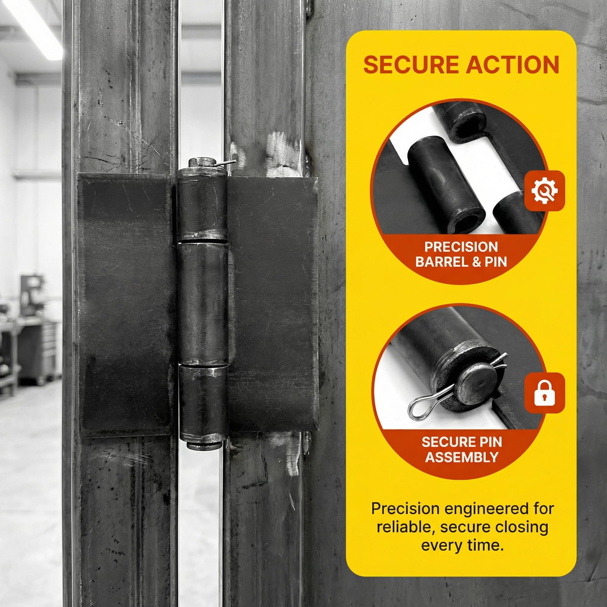 Paquete de 8 bisagras soldables resistentes de 5 mm de grosor, bisagras de acero sólido para soldadura a tope, bisagra extra pesada para puertas y puertas