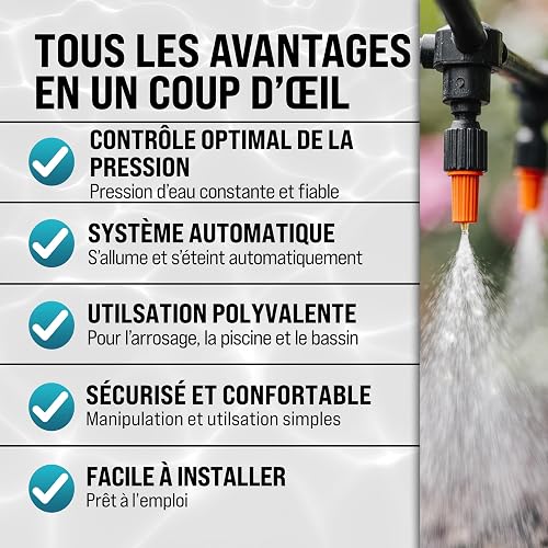 MONZANA® Pressostat pompe eau avec câble 10 bar protection fonctionnement à sec contrôleur pompe pression interrupteur de pression surpresseur - 9