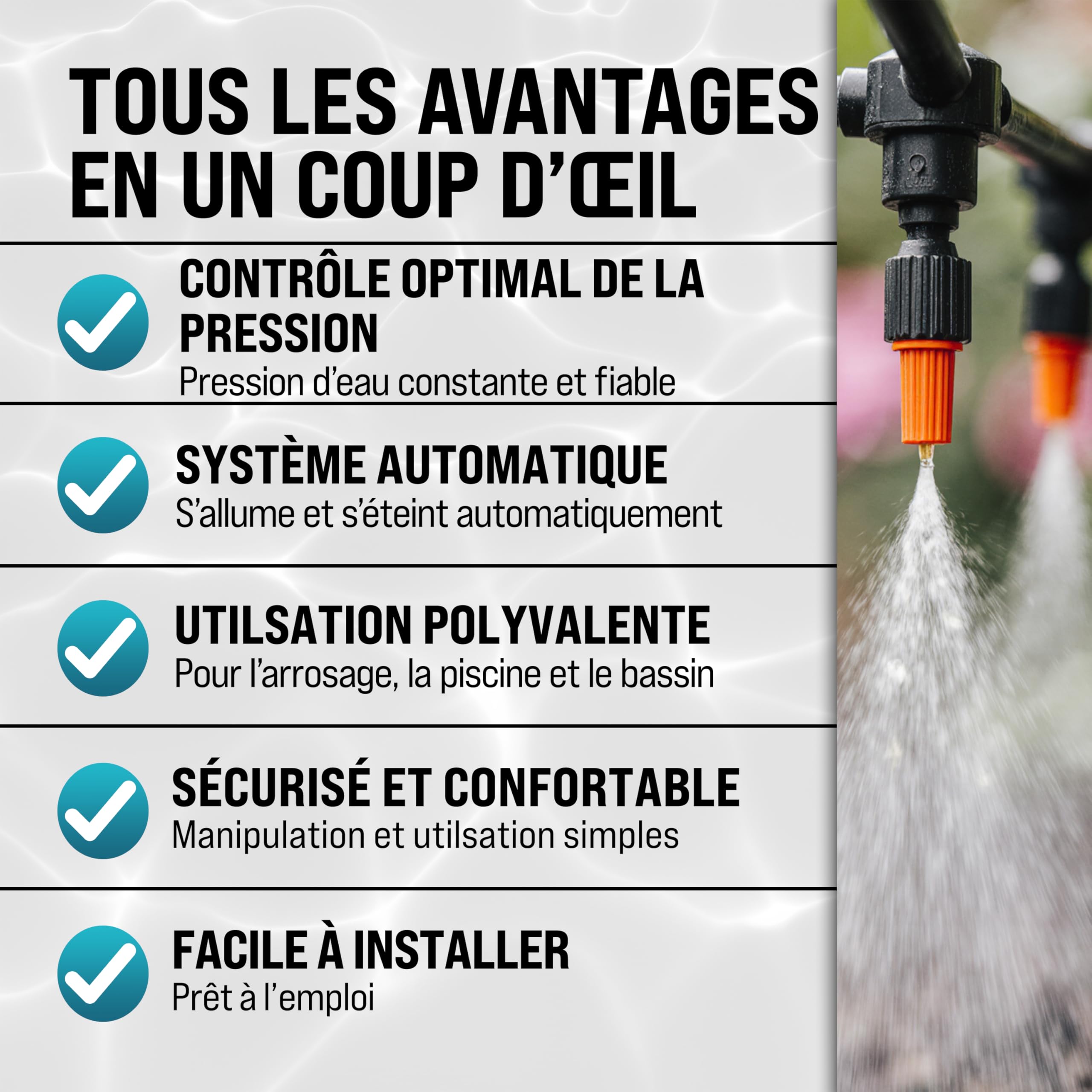 MONZANA Pressostat pompe eau 10 bar protection fonctionnement à sec contrôleur pression