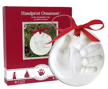 Child to Cherish Baby Handprint or Footprint First Christmas Ornament Kit