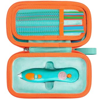 RAIACE Hard Storage Case Compatible with 3Doodler Start+ Essentials for 3D Set, Protective Carrying Bag for Printing Filament Refill, Cables and Accessories. case only - Green
