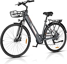 AOIHO E Bike, 28 Inch EBike Men's E-Bike Women with 36 V 360 Wh Battery, 25 km/h and 80 km Range, 250 W Motor Electric Bicycle Trekking Bike E Bicycle with 6 Speed Pedelec City Bike EBikes for Adults
