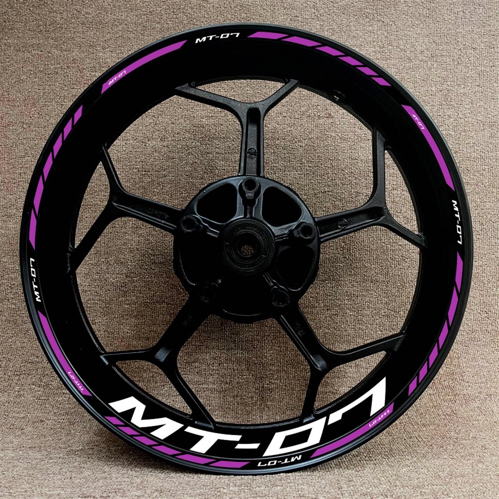 Motorcycle Racing Equipment Accessories Wheel Tire Rim Adhesive Reflective Decal Sticker for Yamaha MT-07 Decorative(Color6)