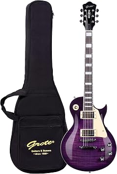 GROTE Guitar Solid Body Electric Guitar with Gigbag LPYS-006 Purple